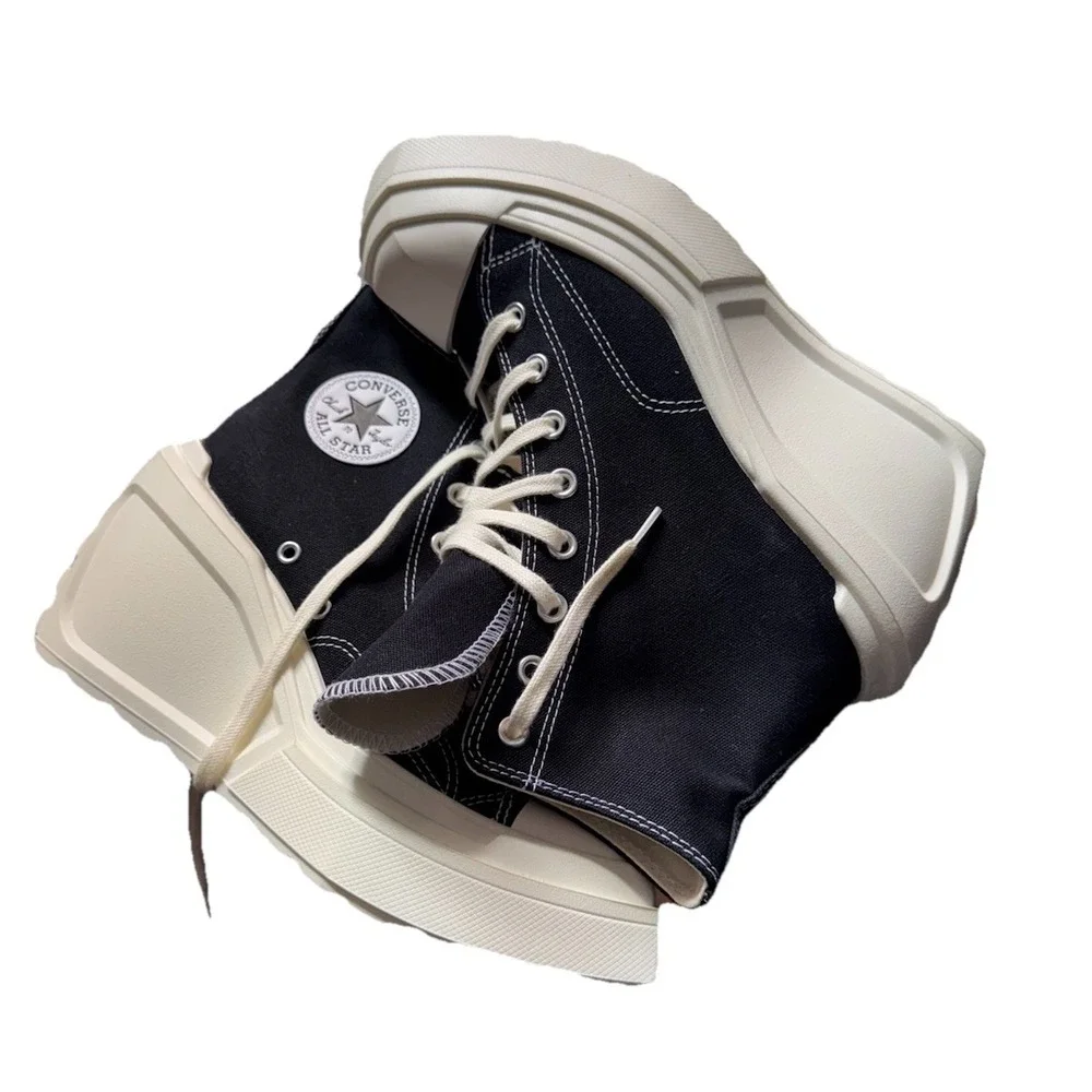 Converse All Star Chuck Taylor Black 70 De‎ Luxe Wedge Hi Platform Sneakers Sz 9